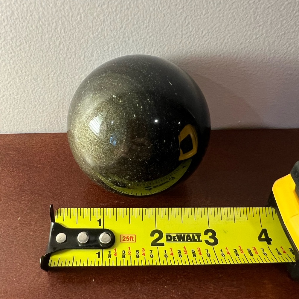 Large Obsidian Silver Sheen Crystal Sphere Stand